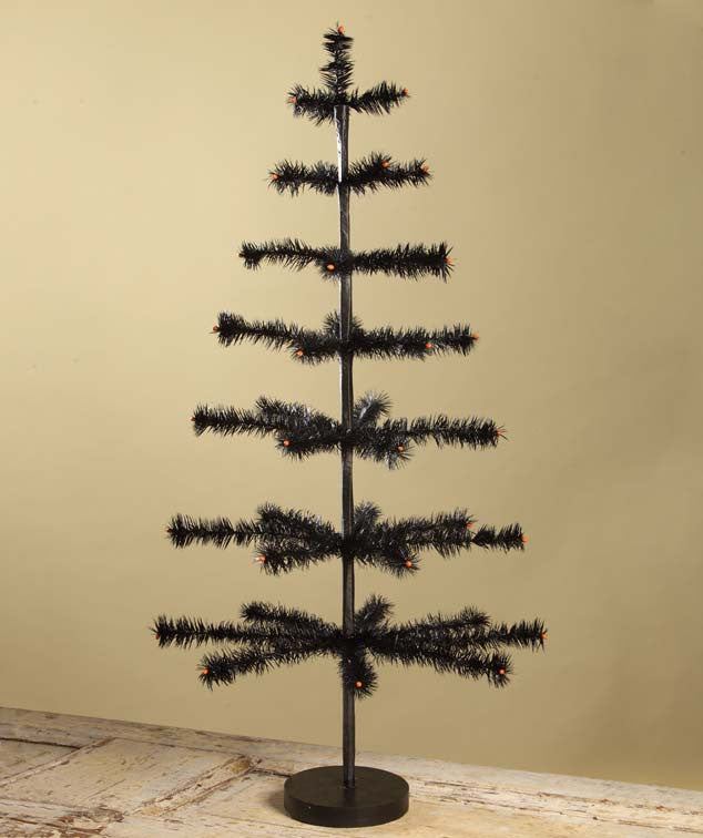 Black Feather Tree with Disc Base