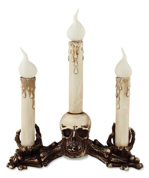 Antique Skull Candelabra