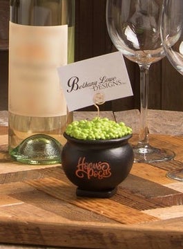 Bubble Bubble Toil & Trouble Cauldron Place Card Holder