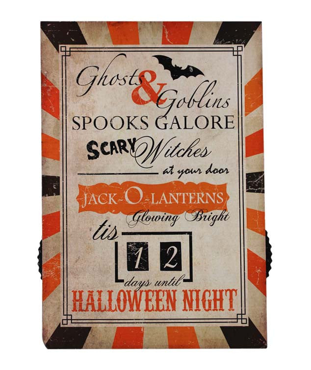 Count Down to Halloween Sign