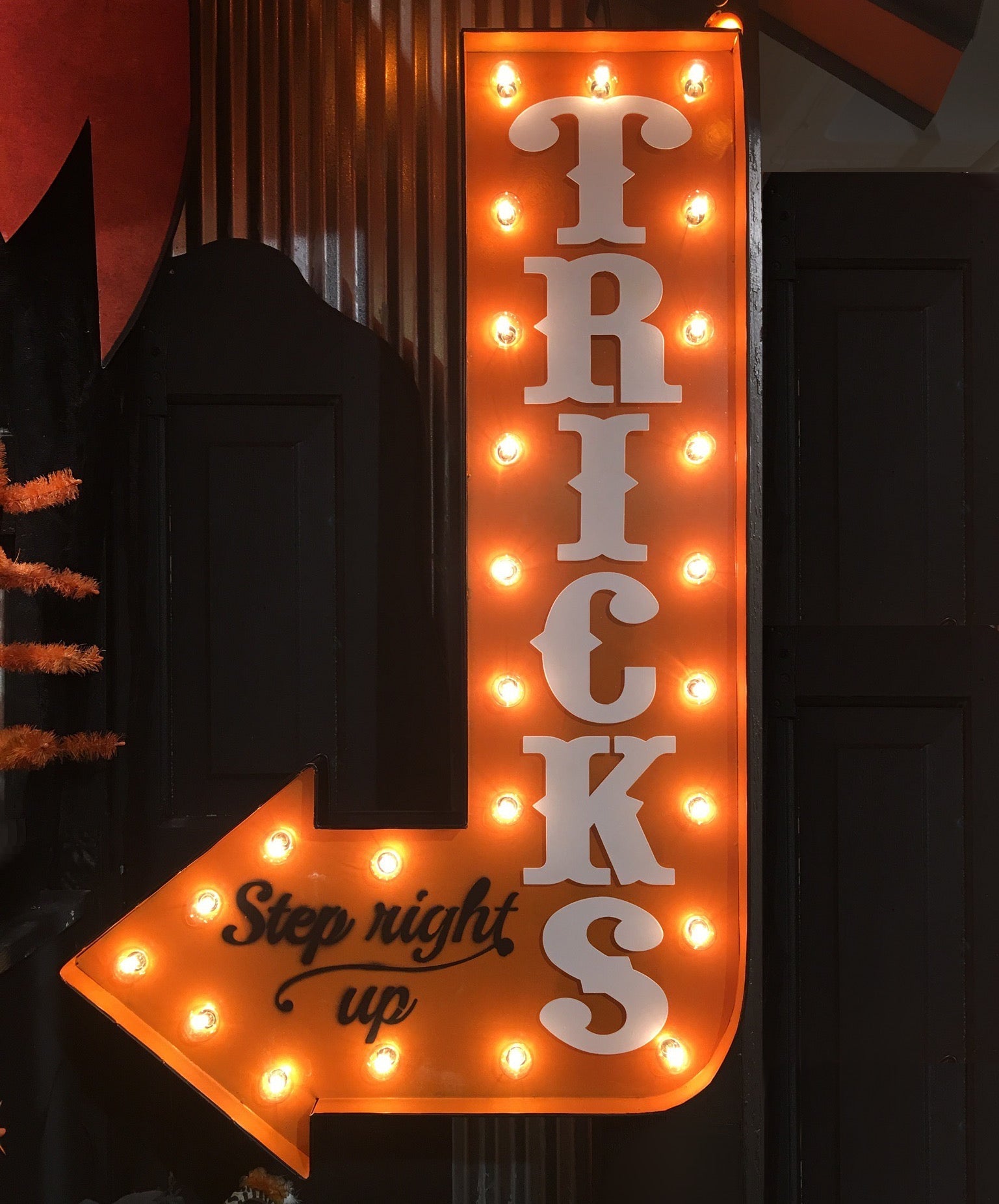 Halloween Tricks Lighted Marquee Sign