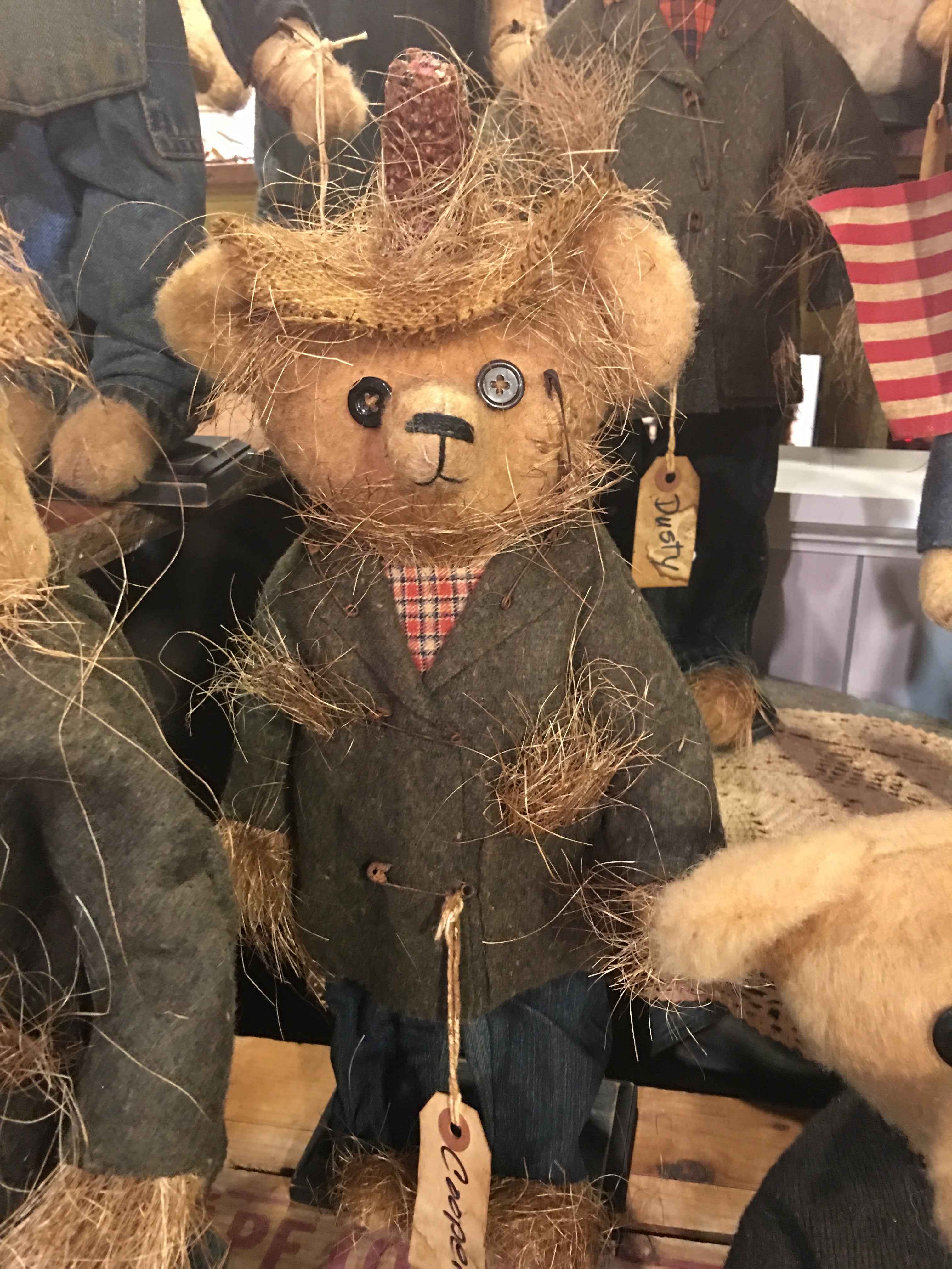 "Jimmy Scarecrow Bear, Handmade"
