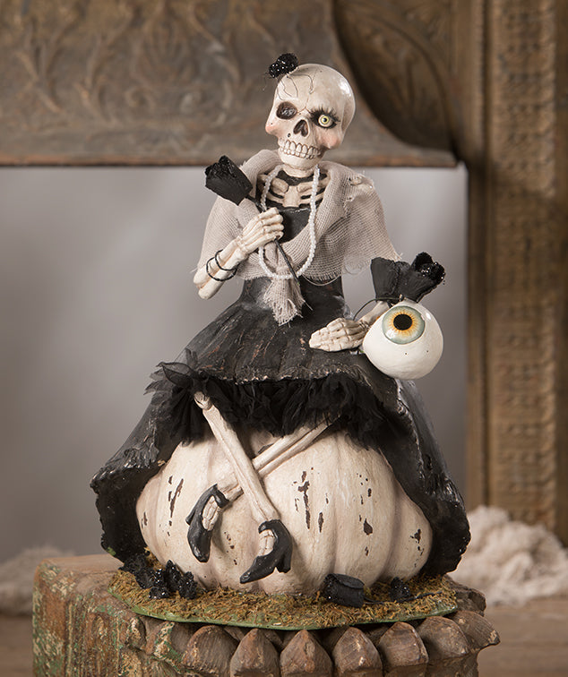 Miss Skeleton on Pumpkin