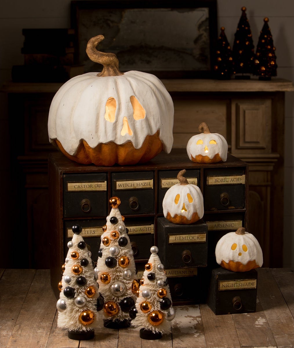 "Ghost Jack Paper Mache Jack-O-Lantern, Large"