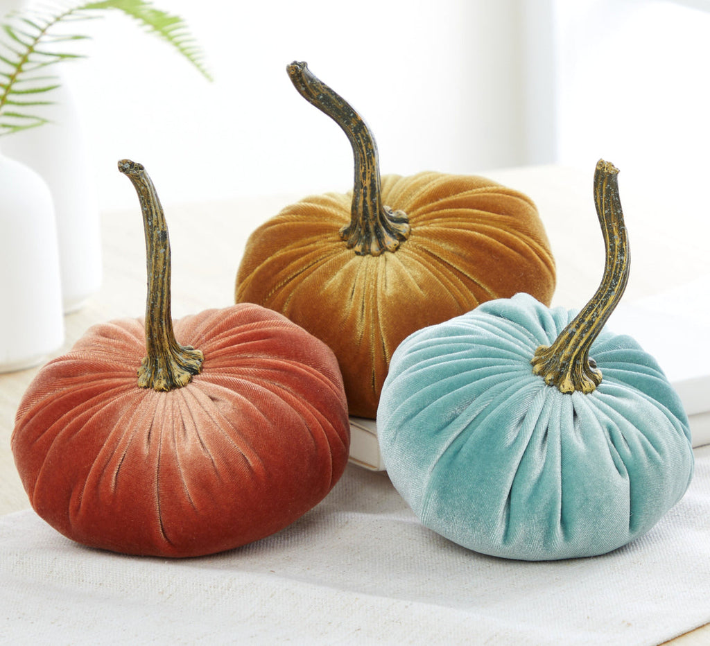 "Velvet Pumpkin, Slate Blue"