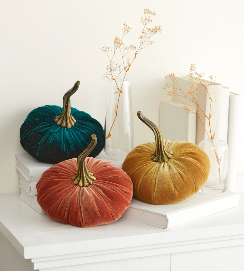 "Velvet Pumpkin, Slate Blue"