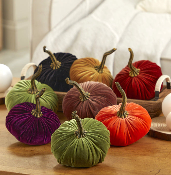 "Velvet Pumpkin, Slate Blue"