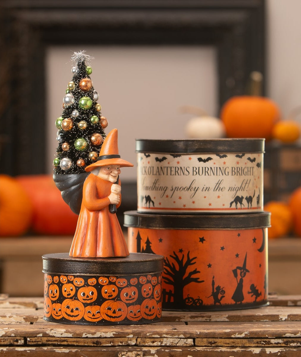 Vintage Witch Carrying Tree