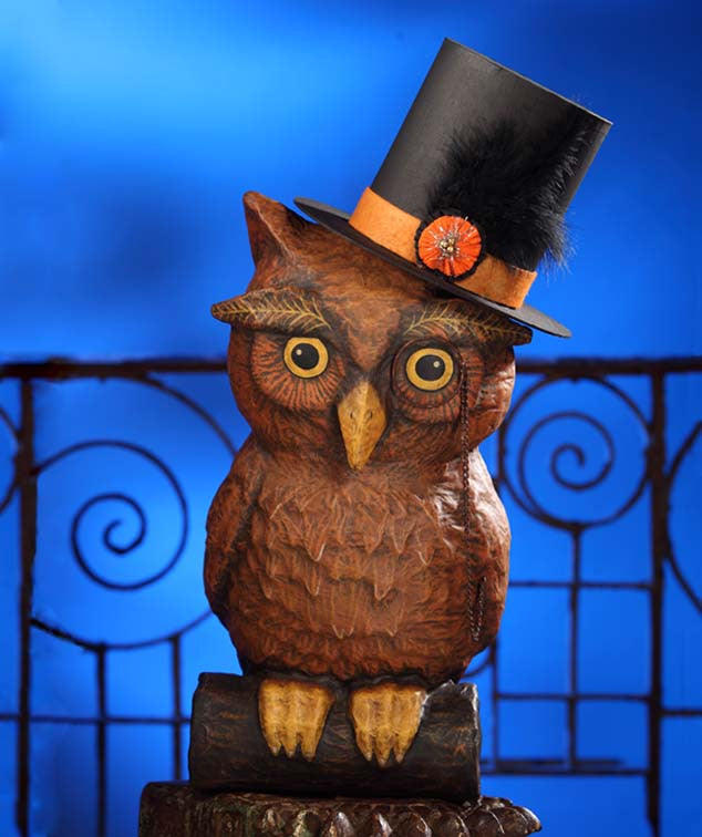Vintage Owl - Large Paper Mache