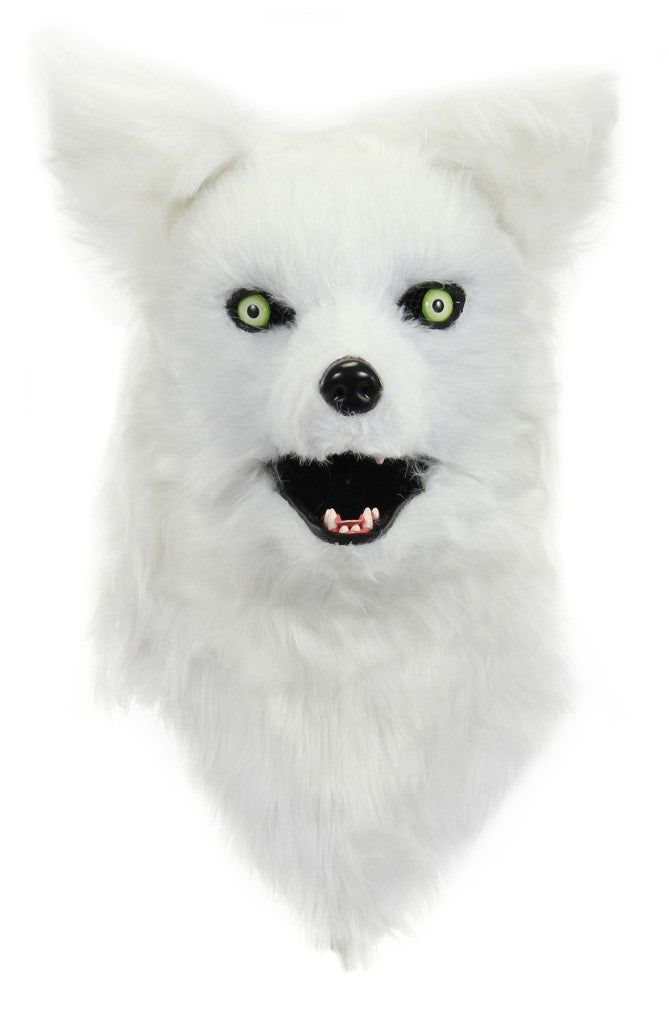 White Fox Mask with Moving Mouth